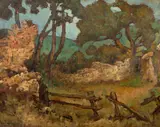 Traian Cornescu, Zidurile cetății (Balcic), ulei pe carton