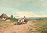 Ion Doboşariu, Întoarcerea de la câmp, 1947, ulei pe carton