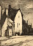 Gheorghe Petrașcu, Case în Bretania, 1894, acvaforte și gravură cu acul