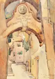 Stradă din Kotor by Ecaterina Cristescu Delighioz, 1936, acuarelă și creion pe hârtie, sold Feb 2026