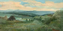 Vedere din Argeș by Ion Marinescu Vâlsan, ulei pe pânză, sold Feb 2026