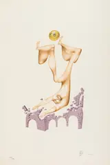 Ain (din seria Alfabetul ebraic) by Jules Perahim, cromolitografie, sold Feb 2026