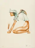 Jules Perahim, Alphabet 14 (din seria Alfabetul ebraic), cromolitografie
