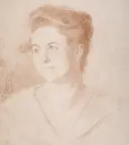 Stoica Dumitrescu, Portretul doamnei Stela Popea, 1918, sepia pe hârtie