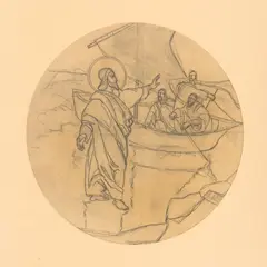 Camil Ressu, Iisus mergând pe apă, creion pe hârtie