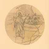 Camil Ressu, Iisus mergând pe apă, creion pe hârtie