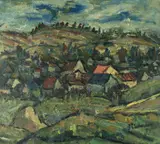 Nicolae Brana, Peisaj din Sibiu, ulei pe carton