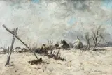 Iosif Steurer, Iarnă în Bărăgan, ulei pe carton