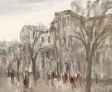 Dan Constantinescu, Stradă din Paris, 1999, ulei pe pânză