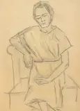 Theodor Pallady, Femeie în interior, creion pe hârtie