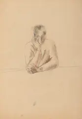 Hedda Sterne, Portretul lui Teddy Brauner, creion și ceracolor pe hârtie