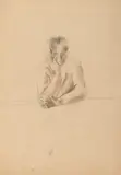Hedda Sterne, Portretul lui Teddy Brauner, creion și ceracolor pe hârtie