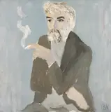 Constantin Piliuță, Aurel Nedel în atelier la Piliuță, începutul anilor '80, ulei pe pânză