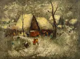 Gheorghe Vrăneanțu, Peisaj de iarnă, 1977, ulei pe pânză lipită pe carton