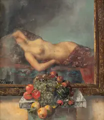 Zamfir Dumitrescu, Nud în ramă, ulei pe carton
