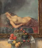 Zamfir Dumitrescu, Nud în ramă, ulei pe carton