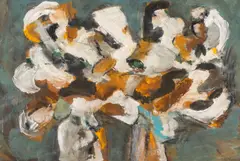 Ion Pacea, Flori de iarnă, începutul anilor '60, tempera pe hârtie lipită de carton
