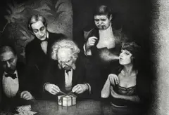 Robert Lőrincz, Doctor Mabuse Receives a Present, 2025, creion pe hârtie