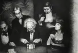 Robert Lőrincz, Doctor Mabuse Receives a Present, 2025, creion pe hârtie