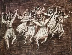 Dans magic by Magdalena Rădulescu, tempera pe carton subțire, offered Feb 2026