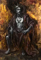 Paul Baraka Marat, Regele câinilor, 2025, ulei pe pânză