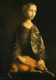 Georges Mazilu, La madone au chien roux, acrilic pe pânză