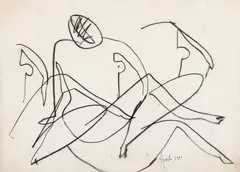 George Apostu, Preludiu, 1980, cărbune pe hârtie