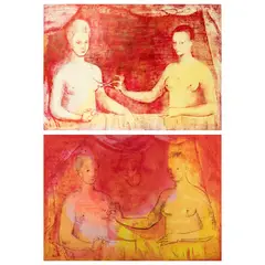 Anca Benera, D' Este and her sister, acrilic pe pânză
