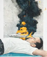 Ștefan Botiș, Relax (Fire I), 2017, ulei pe pânză