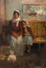 Nicolae Vermont, Emigranții (Ultimul vapor), 1915-1920, ulei pe carton