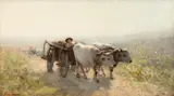 Nicolae Grigorescu, Car cu boi, pe cale de dimineață, ulei pe pânză