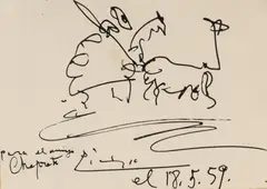 Pablo Picasso, Scenă de coridă, 1959, tuș pe hârtie