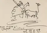 Pablo Picasso, Scenă de coridă, 1959, tuș pe hârtie