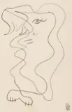 Jean Cocteau, Femeia-leu, creion pe hârtie