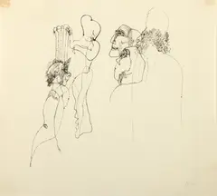 Octav Grigorescu, Erato, 1971, peniță pe hârtie