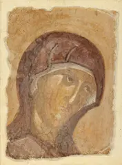 Maica Domnului by Horea Paştina, frescă pe pânză, sold Feb 2026