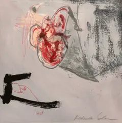 Mihaela Șchiopu, Desemn, acrilic, creioane colorate și creion pe hârtie