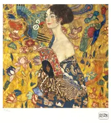 Gustav Klimt, Doamna cu evantai, cromolitografie