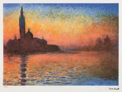 Claude Monet, San Giorgio la răsărit, cromolitografie