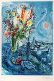 Marc Chagall, Odihnă (La dormeuse aux fleurs), cromolitografie