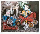 Pablo Picasso, Claude și Paloma la joacă, cromolitografie