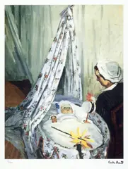 Claude Monet, Camille și fiul Jean Monet, cromolitografie