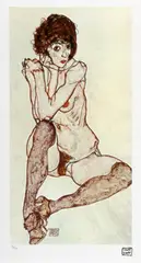 Egon Schiele, Nud, cromolitografie