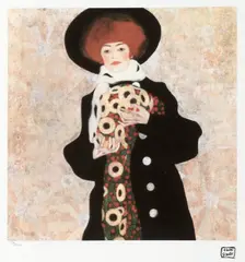 Egon Schiele, Portretul lui Gerti Schiele, cromolitografie