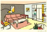 Roy Lichtenstein, Modern room, cromolitografie