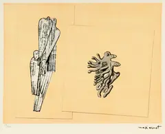 Max Ernst, Pasăre și coral, 1970, cromolitografie