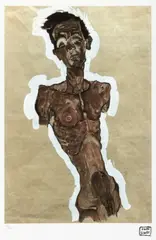 Egon Schiele, Autoportret, cromolitografie