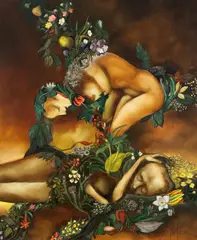 Petre Velicu, La naissance d'Eve, 2017, ulei pe pânză