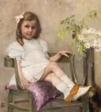 Fundița roz by început de sec. Xx Școală Central Europeană, ulei pe pânză, sold Jan 2026