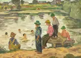 Eremia Profeta, La scăldat, 1959, ulei pe pânză